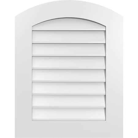 Ekena Millwork Arch Top Surface Mount PVC Gable Vent: Functional, w/ 3-1/2"W x 1"P Standard Frame, 22"W x 28"H GVPAR22X2801SF